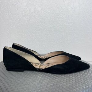 Sam Edelman Rodney Flats Womens 9 Black Suede Pointed Toe Career Business Shoes